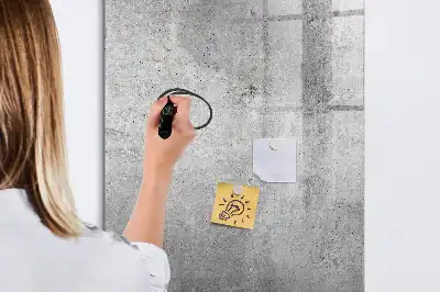 Quadro magnético de apagar a seco na cor concreto claro