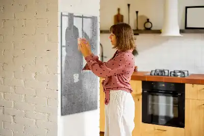 Quadro magnético de apagar a seco na cor concreto claro