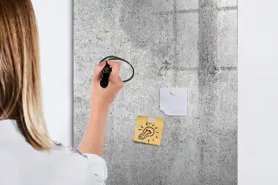 Quadro magnético de apagar a seco na cor concreto claro