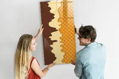 Quadro magnético de apagar a seco com estampa de sorvete com cobertura