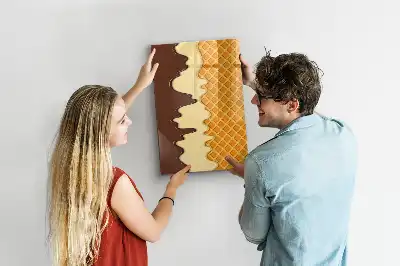 Quadro magnético de apagar a seco com estampa de sorvete com cobertura