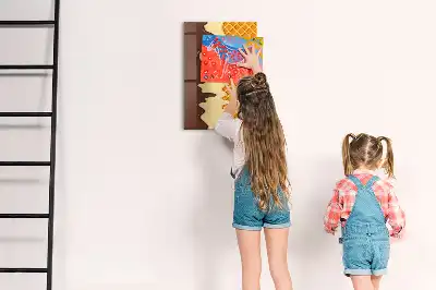 Quadro magnético de apagar a seco com estampa de sorvete com cobertura