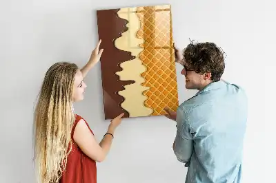 Quadro magnético de apagar a seco com estampa de sorvete com cobertura