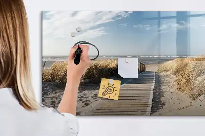 Quadro magnético para desenhar vista da praia