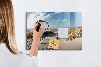 Quadro magnético para desenhar vista da praia