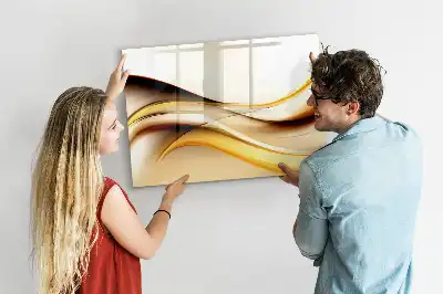 Quadro magnético para desenho estampa de abstração de ondas