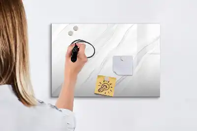 Quadro magnético para escrita com acabamento em mármore decorativo
