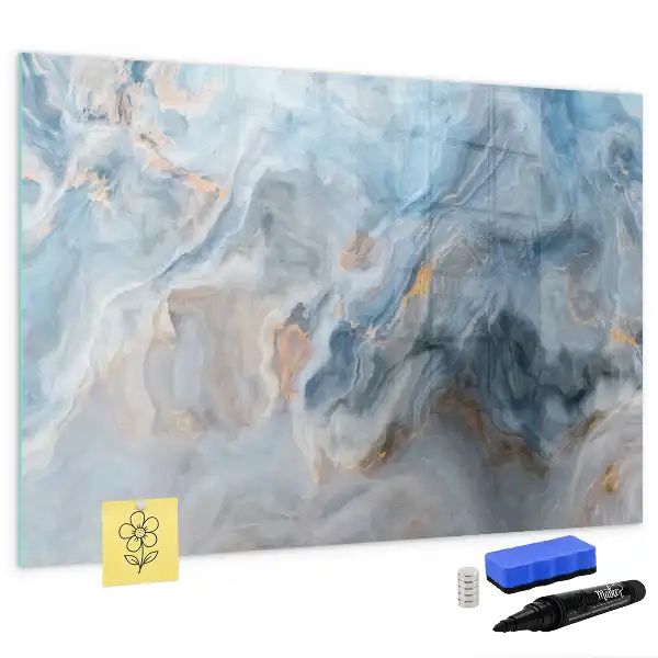 Quadro magnético para escrever com padrão de mármore