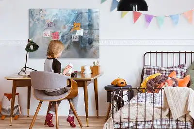 Quadro magnético para escrever com padrão de mármore