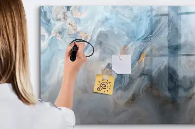 Quadro magnético para escrever com padrão de mármore