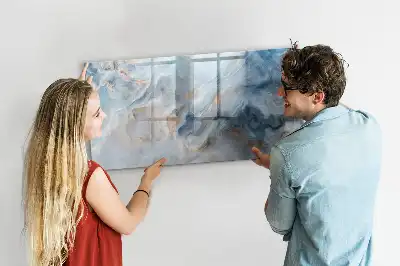Quadro magnético para escrever com padrão de mármore