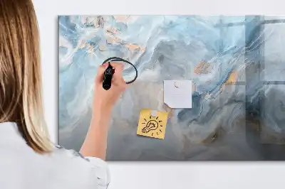Quadro magnético para escrever com padrão de mármore