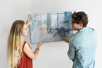 Quadro magnético para escrever com padrão de mármore