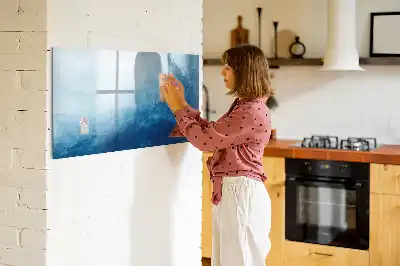 Quadro magnético para desenhar estampa de abstração de água