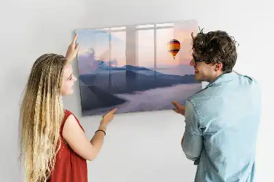 Quadro magnético para escrever estampa de uma bela paisagem