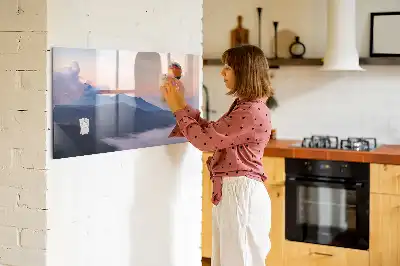 Quadro magnético para escrever estampa de uma bela paisagem