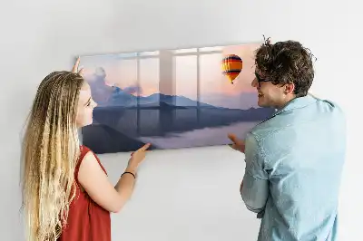 Quadro magnético para escrever estampa de uma bela paisagem