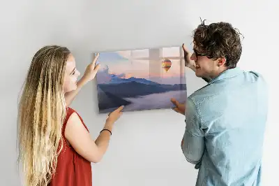 Quadro magnético para escrever estampa de uma bela paisagem