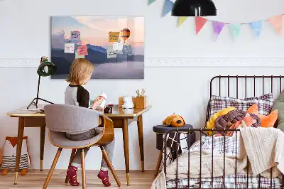 Quadro magnético para escrever estampa de uma bela paisagem