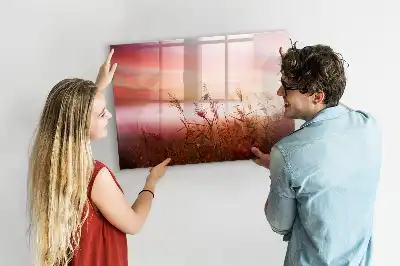 Quadro magnético para escrever estampa manhã de neblina