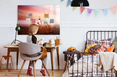 Quadro magnético para escrever estampa manhã de neblina