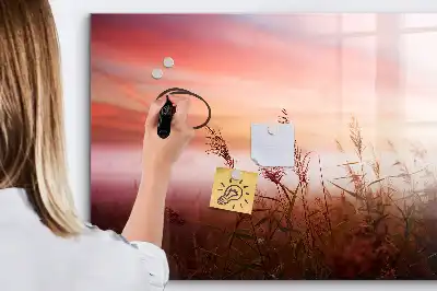 Quadro magnético para escrever estampa manhã de neblina
