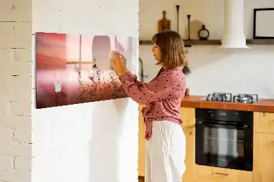 Quadro magnético para escrever estampa manhã de neblina