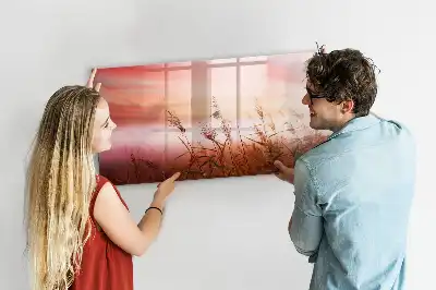 Quadro magnético para escrever estampa manhã de neblina