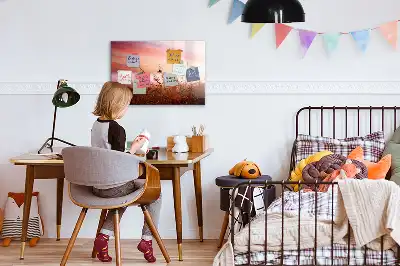 Quadro magnético para escrever estampa manhã de neblina