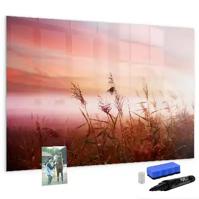 Quadro magnético para escrever estampa manhã de neblina