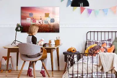 Quadro magnético para escrever estampa manhã de neblina