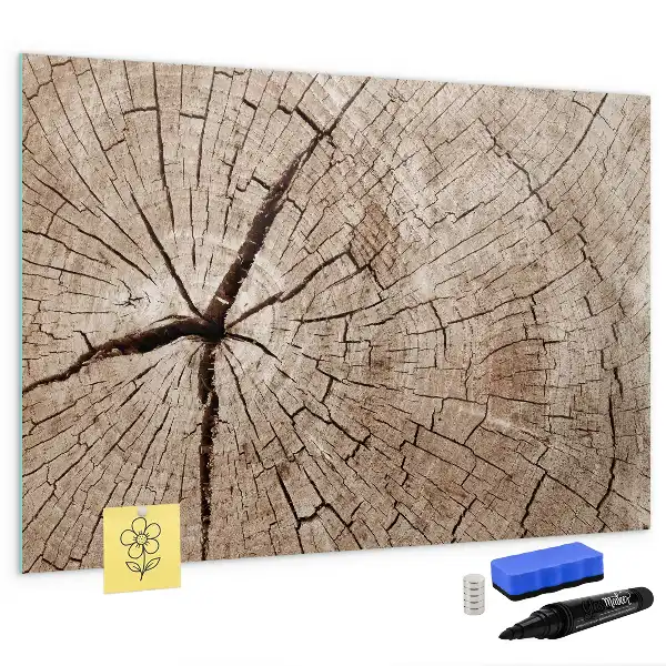 Quadro magnético para escrita com design de tronco de árvore antigo