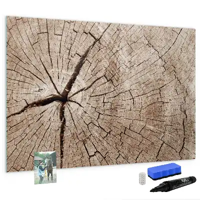 Quadro magnético para escrita com design de tronco de árvore antigo