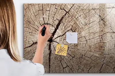 Quadro magnético para escrita com design de tronco de árvore antigo