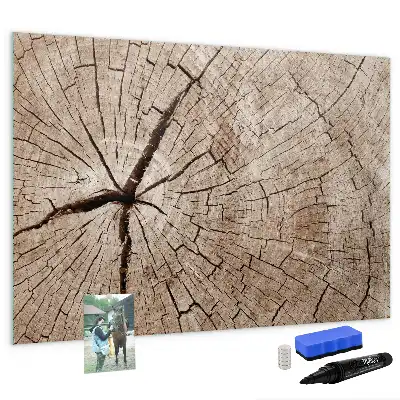 Quadro magnético para escrita com design de tronco de árvore antigo