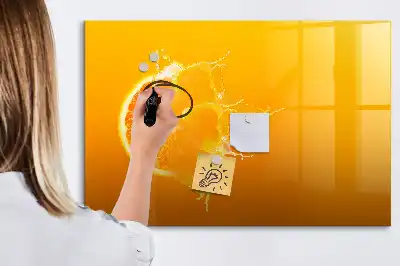 Quadro magnético para desenhar laranja