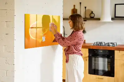 Quadro magnético para desenhar laranja