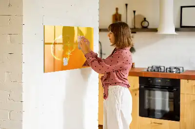 Quadro magnético para desenhar laranja