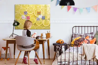 Quadro magnético para desenhar estampa de fatias de limão