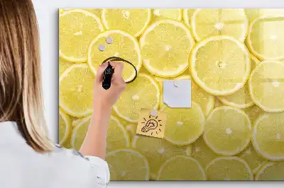 Quadro magnético para desenhar estampa de fatias de limão