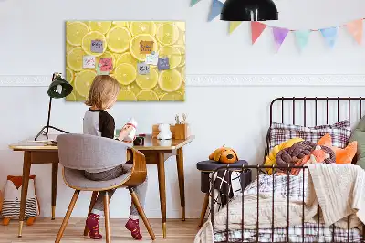 Quadro magnético para desenhar estampa de fatias de limão