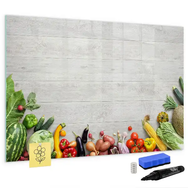 Quadro magnético para desenhar tema vegetais na mesa