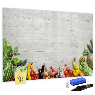 Quadro magnético para desenhar tema vegetais na mesa