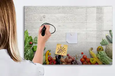 Quadro magnético para desenhar tema vegetais na mesa