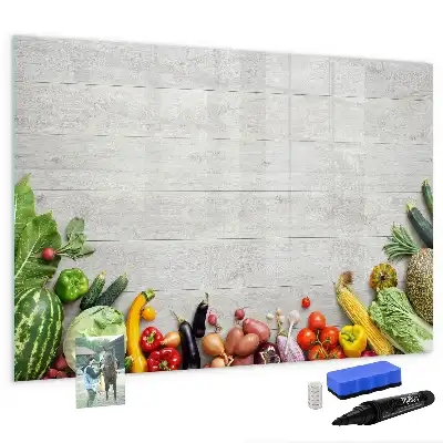 Quadro magnético para desenhar tema vegetais na mesa