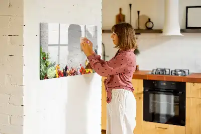 Quadro magnético para desenhar tema vegetais na mesa