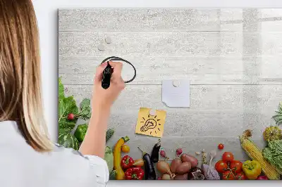 Quadro magnético para desenhar tema vegetais na mesa