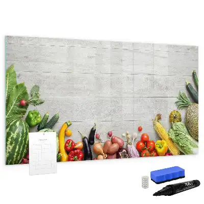 Quadro magnético para desenhar tema vegetais na mesa