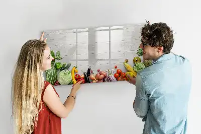 Quadro magnético para desenhar tema vegetais na mesa