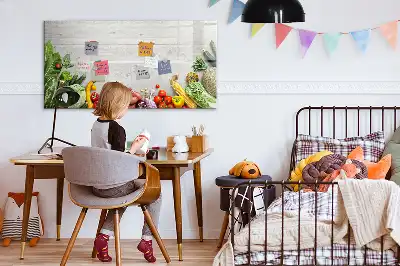 Quadro magnético para desenhar tema vegetais na mesa